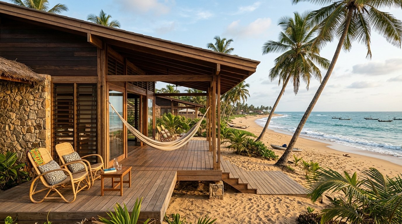 Beachfront House steps from Labadi Sands
